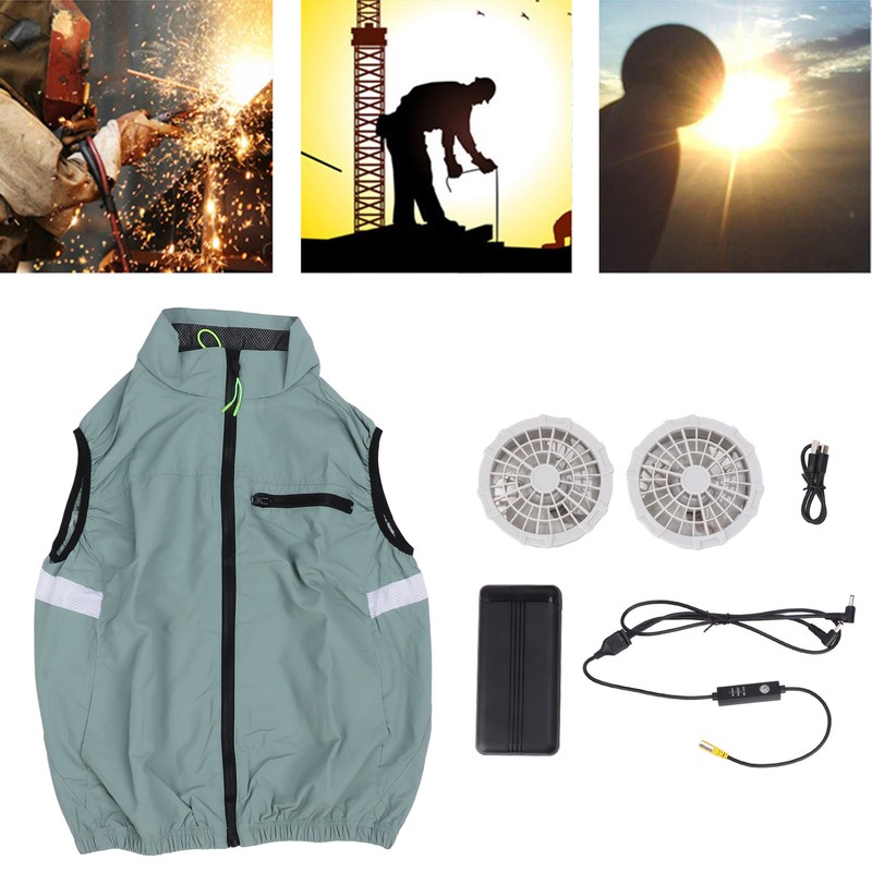Cooling Vest 3 Speeds Sunscreen Sleeveless Breathable Lightweight Air Conditioned