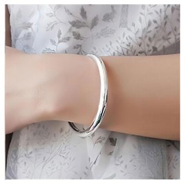 MUNSKT Sterling Silver Adjustable Silver Plated Smooth, Suitable For Women's Birthday Gifts. Lucky Number Birthday Bracelet Cuff Bracelet Jewelry