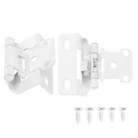 sourcing map 8 Pcs Cabinet Hinges for Kitchen Cabinet Door, 1/2" Overlay Partial Wrap Kitchen Cabinet Hinges, Self Closing Cabinet Hinge for Cabinet Doors Furniture, White