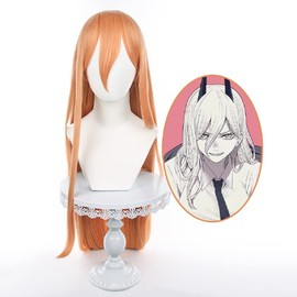 Sizuuenn Chainsawman Power Wig, Cosplay, Heat Resistant Wig, High Temperature Hair Yarn, Cosplay Wig, Dedicated Network, For Events, School Festivals, Cultural Festivals, Photography, Disguise