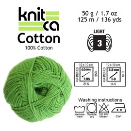 KNITCA 100% COTTON YARN - SOFT, VERSATILE AND EASY-TO-CARE-FOR - DK WEIGHT (125m in 1.7 oz / 50 g) - 10 PACK (10 x 1.7 oz / 50 g balls) - FOR KNITTING, CROCHETING AND WEAVING (Tan)