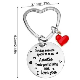 Mabor Auntie Keyring, Gift for Aunt Mother Day Aunt Keychain Gifts Best Auntie Gifts Birthday Gift Easter Valentines Day Gifts for Aunt Thank You Gifts