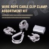 Glarks 24Pcs M8 Wire Rope Cable Clip Clamp with Cable