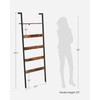VASAGLE Blanket Ladder, Wall-Leaning Rack with Storage Shelf, for Blankets,