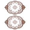 sourcing map 2Pcs Retro Lace Placemats, French Crochet Doilies Oval