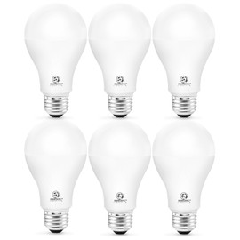 6 Pack 150 Watt Light Bulb, 2600LM Super Bright Light Bulb, Warm White 3000K, E26 Base, A21 High Lumens LED Bulb, Non-Dimmable, UL Listed