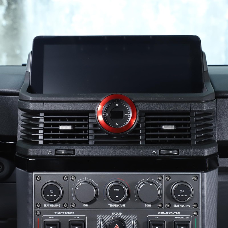 DIYUCAR Aluminium Alloy Car Centre Control Dashboard Compass Ring Decorative
