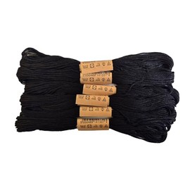Trucraft - Embroidery Cross Stitch Thread - Colour Safe Floss - 6 Skein Pack - Black