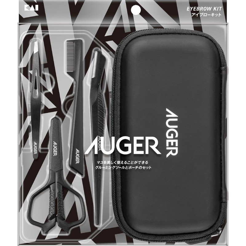 AUGER HC2314 Eyebrow Kit with Pouch, Eyebrow Mayu, Fashionable Scissors,