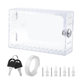 Thermostat Cover Box with Lock and Key, Thermostat Guard with Lock for Thermostat on Wall, Thermostat Cover Fits 5H x 6W Inch or Smaller(transparent)
