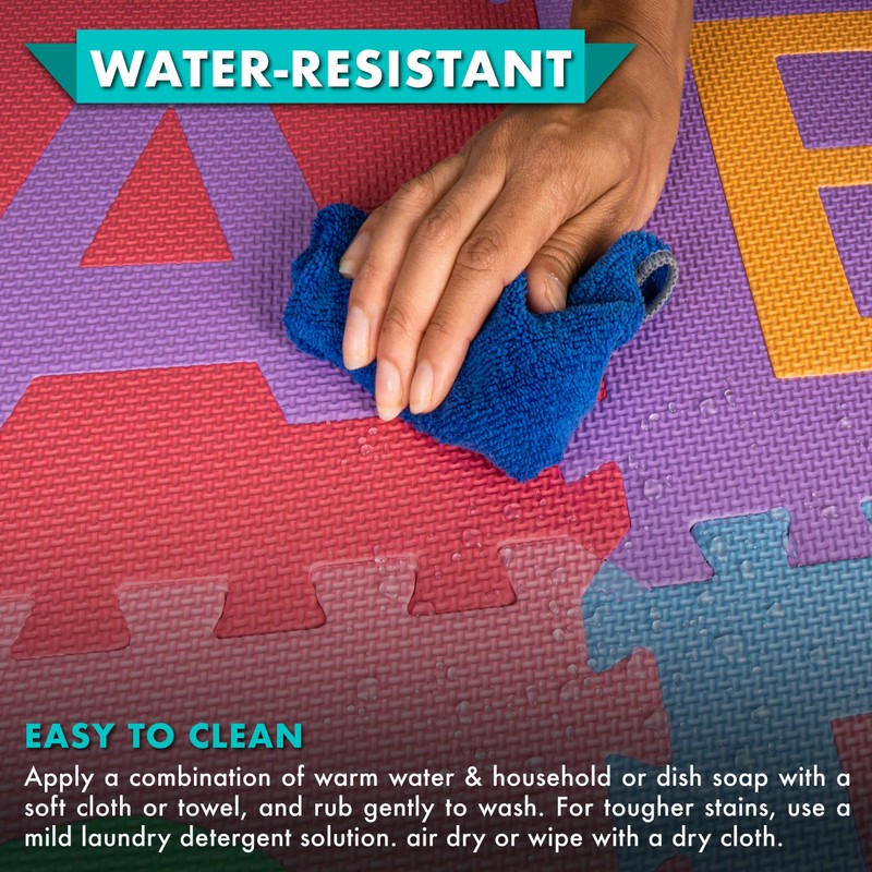 ProSource Kids Puzzle Alphabet, Numbers, 36 Tiles and Edges Play