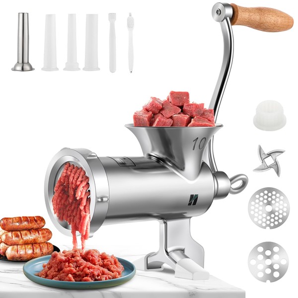 Huanyu Stainless Steel Meat Grinder Manual with Table Clamp Sausage