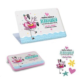 Laptop Skin Sticker Decal Set Case, Laptop Sleeve Set, Laptop Vinyl Sticker Cover, Laptop Cover Case, Compatible for 2020~2023 14 15 inch Series Notebook PC ONLY (Flamingo Design)