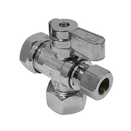 Kingston Brass 1/2' FIP x 3/8' O.D. Comp x 1/2' & 7/16' O.D. Slip Joint Shut Off Valve