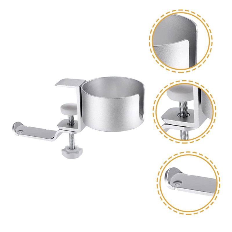 Mobestech Adjustable Multi Function Cup Holder Rotating Headphone Hanger for