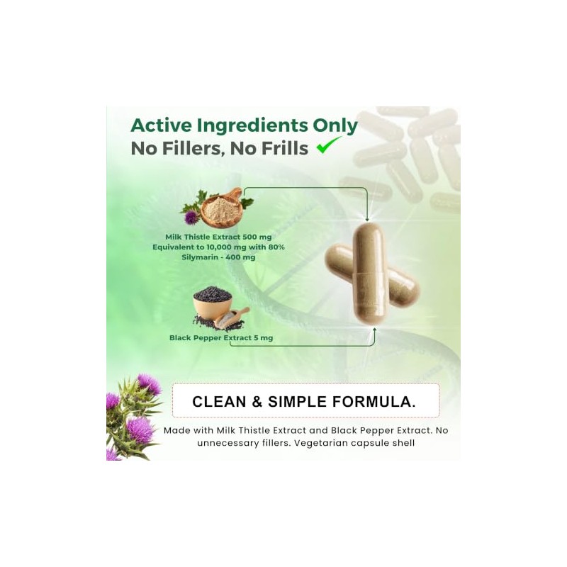 Milk Thistle High Strength 10000mg | 400mg Silymarin per Capsule