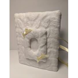 Super Soft White Squiggely Minky Photo Album Baby Photo Album - Holds 100 4 x 6 Photos - Personalize - So Cute!