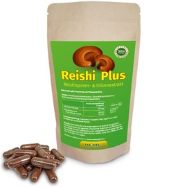 Reishi Sporen Extrakt mit Olivenblatt-Extrakt (40% Oleuropein) 120 Kapseln, Vegan