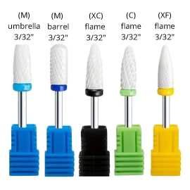 Kit 5 Puntas Ceramica Pulido De Uñas Acrilico Cuticula Callo Mix 2