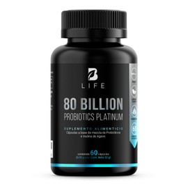 B Life Probióticos 80 Billones con 11 Cepas Potenciadas con Inulina de Agave | 60 Cápsulas Veganas de Liberación Retardada para 2 Meses de Consumo