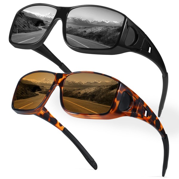 Myiaur Polarized Fit Over Glasses Sunglasses for Men Women, Trendy