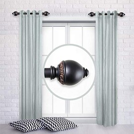 A&F Rod Decor - Constance 1" Side Curtain Rod 12-20 inch (Set of 2) - Black