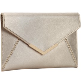 Dexmay Women Envelope Clutch Handbag Medium Saffiano Leather Foldover Clutch Purse