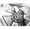 BIKE-label Sticker 3D Skeleton Finger Emblem Iron Cross Chrome 910051VA