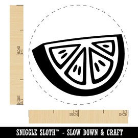 Citrus Fruit Slice Orange Lemon Lime Self-Inking Rubber Stamp Ink Stamper for Stamping Crafting Planners - 1/2 Inch Mini - Yellow Ink