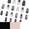 24Pcs Medium Press on Nails Coffin Shaped Fake Nails with