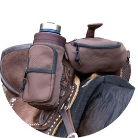 Horse Saddle Pommel Bag & Bottle Holder Set, Saddle Drink Holder, Horse Tack, Horse Gifts, Horse Stuff, Equestrian Gifts, Saddle Accessories