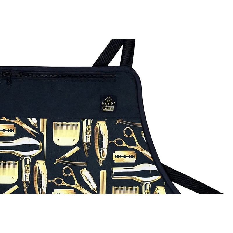 King Midas Barber Apron Unisex Hair Stylist Apron (Black &