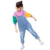 Yao 3-14Years Girls Jumpsuit&Rompers Bib Overalls Adjustable Distressed Denim Jeans(Basic,4-5y)