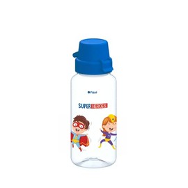 Bambini Superheroes 400ml Tritan Kids Water Bottle with Blue Flip Top
