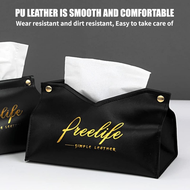 Life'bea PU Leather Tissue Box Holder,Tissue Paper Holder Waterproof Cloth