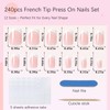AddFavor 240pcs French Tip Press on Nails Short Square Fake