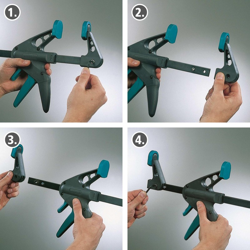 Wolfcraft 3455100 Mini One-Handed Clamps 40-110 mm, Set of 2