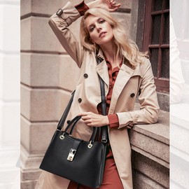 NICOLE & DORIS Small Bag Simple and Elegant Shoulder Bags Women's Handbag with Compartments Multifunctional Women Shoulder Bag Fashion Tote Bag with Top Handle, black, Elegant