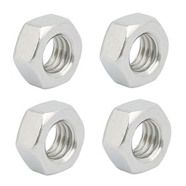 sourcing map Left Hand Hex Nuts Carbon Steel Galvanised Thread M8 x 1.25 mm Pack of 4