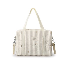 SONARIN Embroidery Baby Changing Bag, Stylish Large Capacity Cotton Travel Changing Bag, Carry Bag, Handbag, Portable Lightweight Baby Bag, Mum Bag with Pram Hook (Olive)