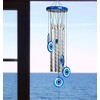 27-Inch Evil Eye Wind Chime with 4 Silver Pipes for