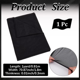 CABODYALS 1.8M Long Black Mesh Fabric Slightly Stretchy Polyester Elastic Spandex Sheer Netting Needlework Squanre Lightweight Cloth for Sewing Making Clothing Accessories Home Decor Diy Craft