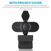 Full HD 1080P Webcam With Microphone, Privacy Cover, USB Computer