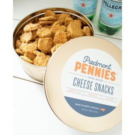 Original Piedmont Pennies Cheese Crackers, 18 oz Gift Tin