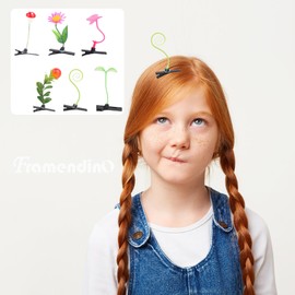 Framendino, 56 Pack Funny Bean Sprout Hair Clips Plant Hairpins Grass Barrette for Christmas Decoration
