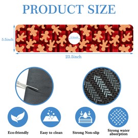 Faucet Mat for Kitchen Sink Christmas Ginger Man Sink Faucet Mat Splash Guard,Soft Diatom Mud Non-Slip Mat for Kitchen Faucet Mat,Sink Faucet Mat,Bathroom Faucet Mat 23.5"X5.5"