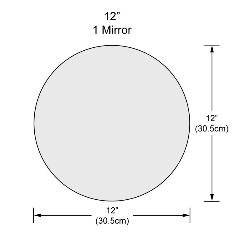 Dulles Glass 12" Round Mirror for Wall, Frameless Circle for