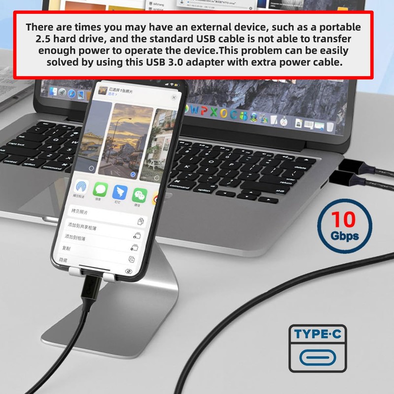cablecc Type-C USB-C to USB 3.0 Male & USB 2.0