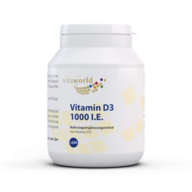 3 Pack Vita World Vitamin D3 1000 I.U. 3 x 200 Tablets Made in Germany
