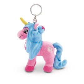 NICI 49962 Key Ring Lissy Pony Unicorn Roxy 10 cm Pink Plush Companion Cuddly Toy Pendant with Key Ring for Lanyard, Key Ring and Key Holder, Pink/Turquoise